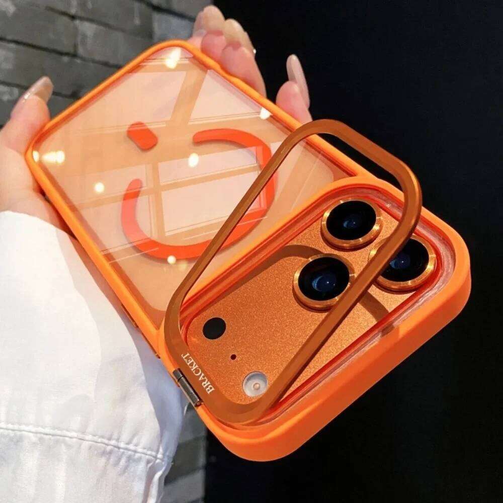 For Magnetic Lens Protection Stand Clear Phone Case for IPhone 17 Air 16 15 14 Plus 13 12 11 Pro Max Transparent Cover H260305-image-1096451857