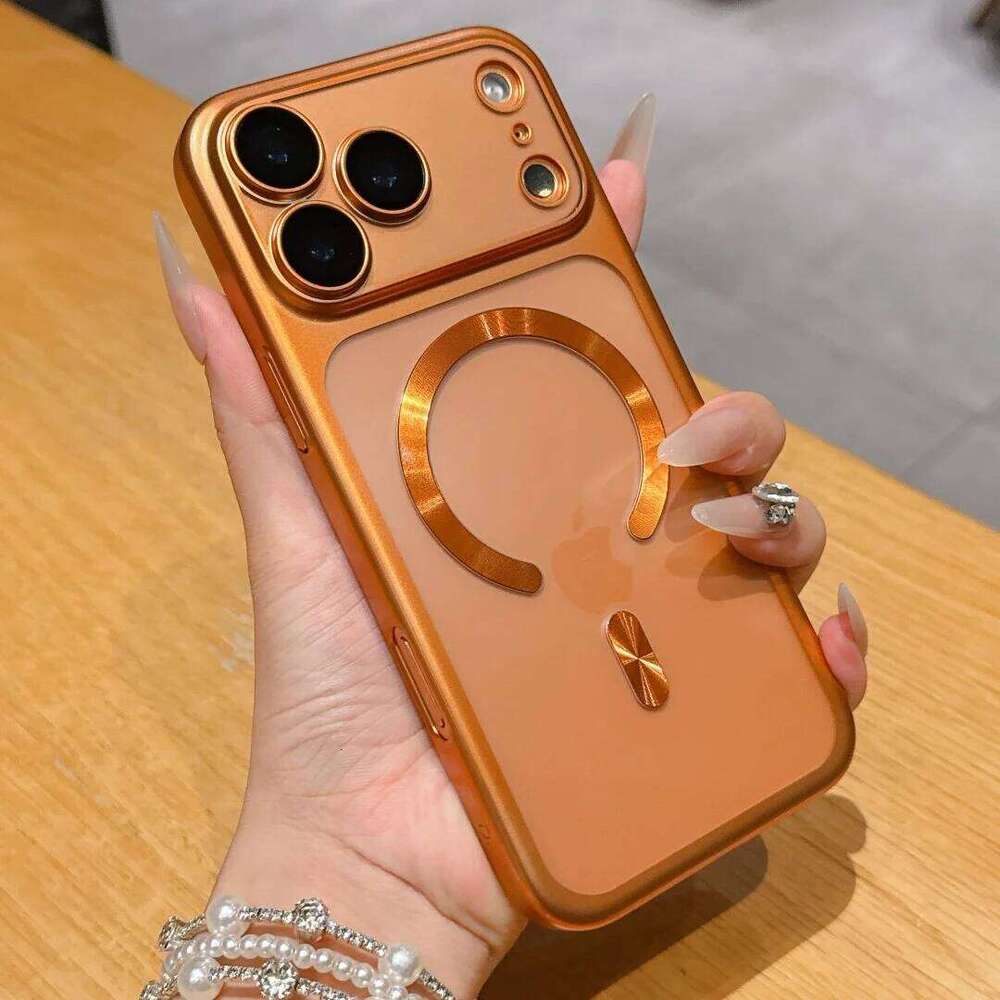 New Plating Matte Clear Phone Case iPhone 17Air 16 15 17 Pro Max For Wireless Charging Glass Lens Film Protect Cover H260305-image-1096443184
