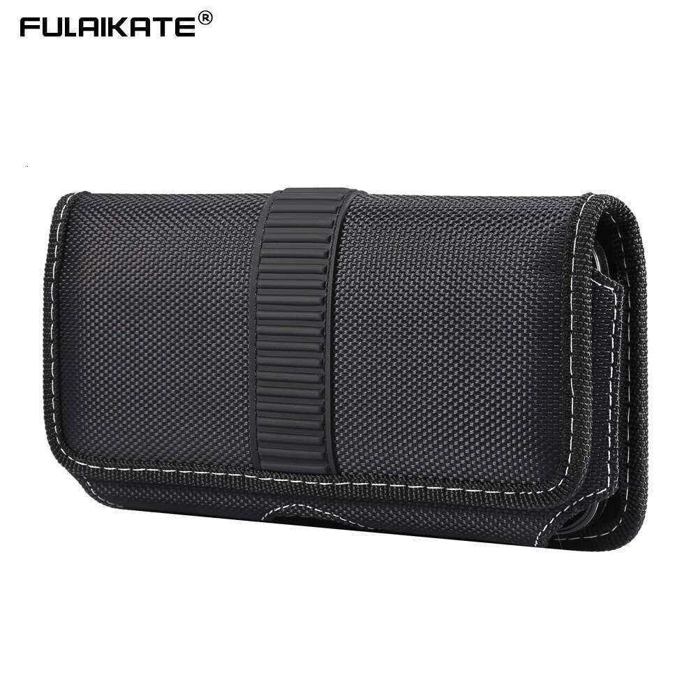 FULAIKATE 5.8" 6.1" 6.5" 6.7" 6.9" Horizontal Phone Bag for iPhone 13 Pro Max Durable Cloth Hanging Universal Men's-image-1096497269