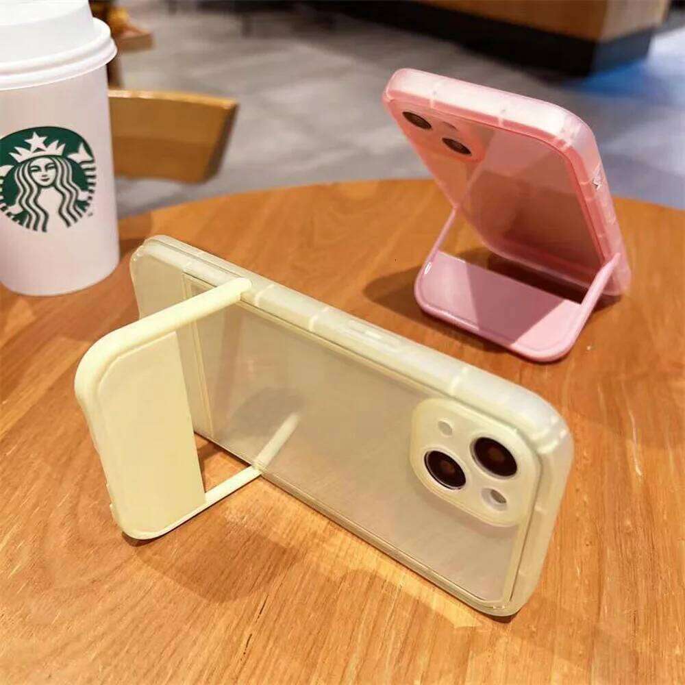 Holder Stand Bracket Case For iPhone 11 12 13 16 Pro X XR XS Max 14 15 6 6S 7 8 Plus SE 2020 Clear Soft Cover H260305-image-1096535028