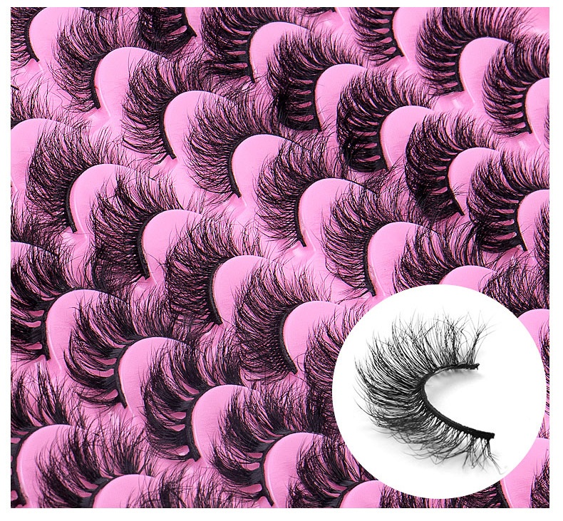 Multi-layer 3D Thick False Eyelashes Extensions Fluffy Wispy Messy Crisscross 3D Faux Mink Lashes Full Strip Eyelash Extensions Naturally Curled-image-1096133758