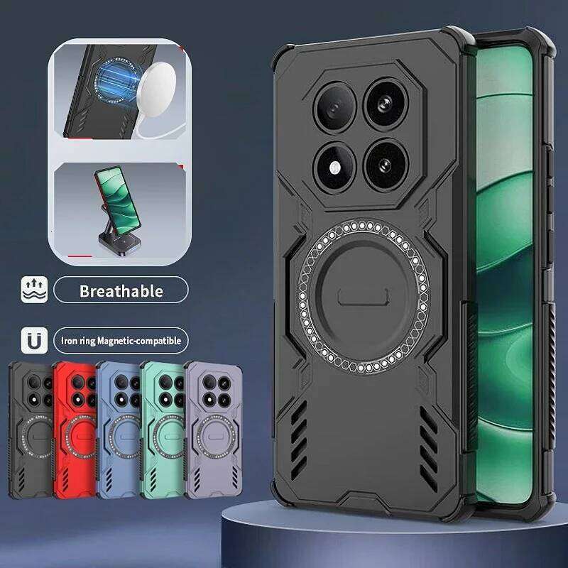 Armor Heat Dissipation Note 14 Plus Magnetic Wireless Charge Cover for Note13 Pro 12Pro 13C 14C Case H260305-image-1096441829