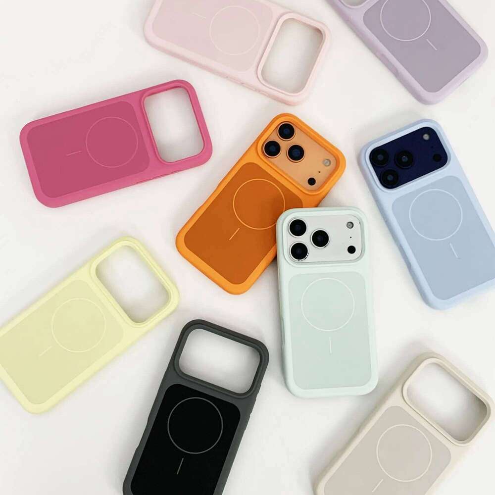Macaron Colors Two-tone Liquid Silicone Protective phone case, Magnetic Charging, for IPhone 17promax, 16,15,14,and13Series H260305-image-1096447993