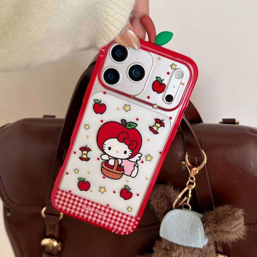 Cute IMD Red 3D KT Phone Case For iPhone 17 16 15 14 Pro Max 13 Shockproof Bumper Protection Hard Back Cover Caps H260305-image-1096442102