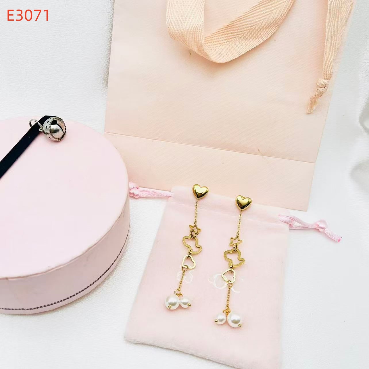 New Fashion Women Men Silver Rose Gold Stainless Steel Span Cartoon Animal Hollow Bear Stud Earrings Jewelry-image-1096485915