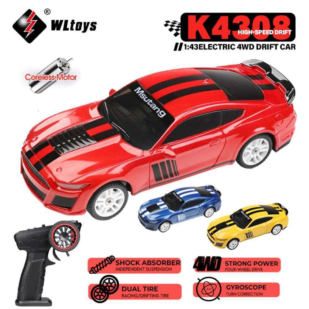 WLtoys K4308 1:43 2.4G RC Drift Racing With LED Lights 4WD Gyroscope High Speed RTR Remote Control Car Toy For Kid Gift C260306-image-1096574763