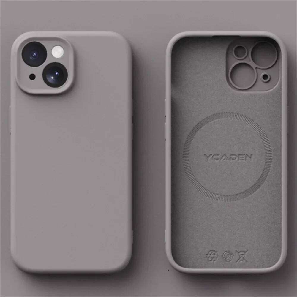 Liquid Silicone Case for iPhone 16 ProMax 15 Pro 14Pro Max 13 12 11 Magnetic wireless charging Soft Skin Smooth Cover Bumper H260305-image-1096557629