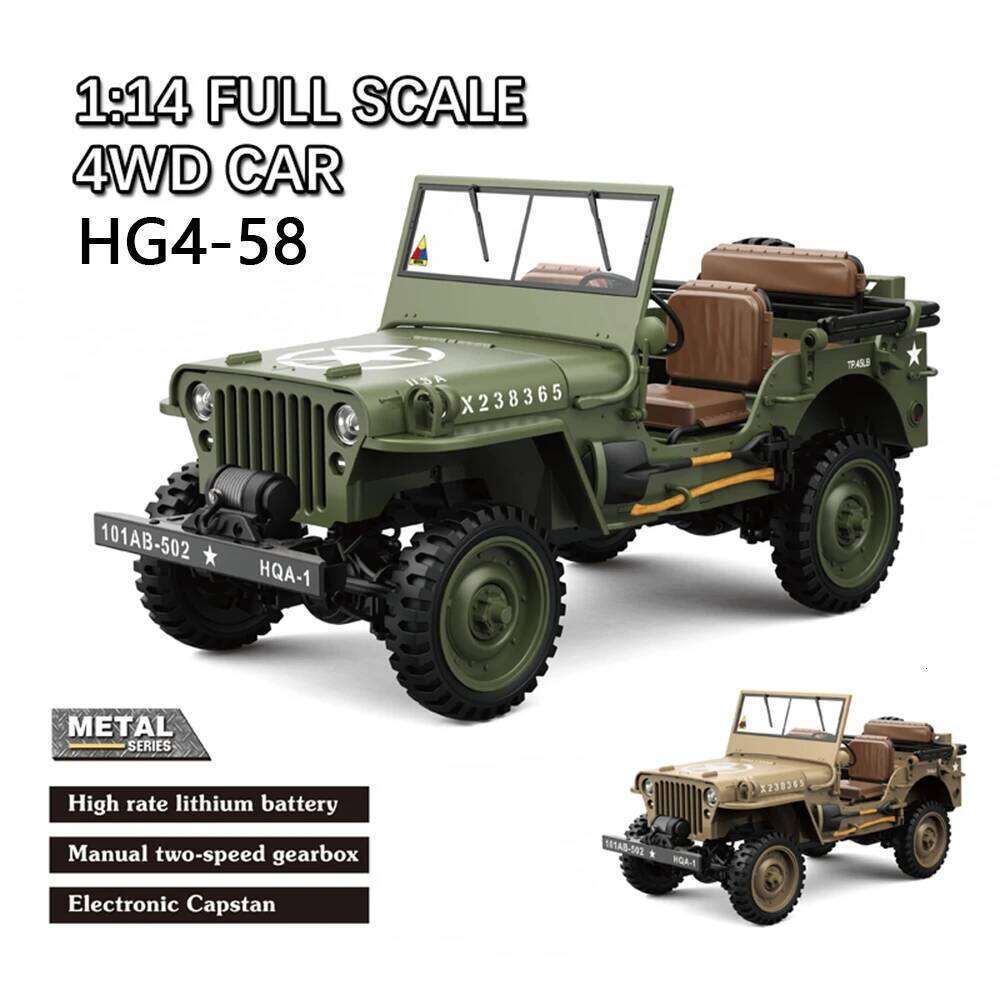 1/14 HG4-58 4WD Climbing Remote Control Model Electric Car Simulation Military Truck Adult Children's Toy C260306-image-1096578432