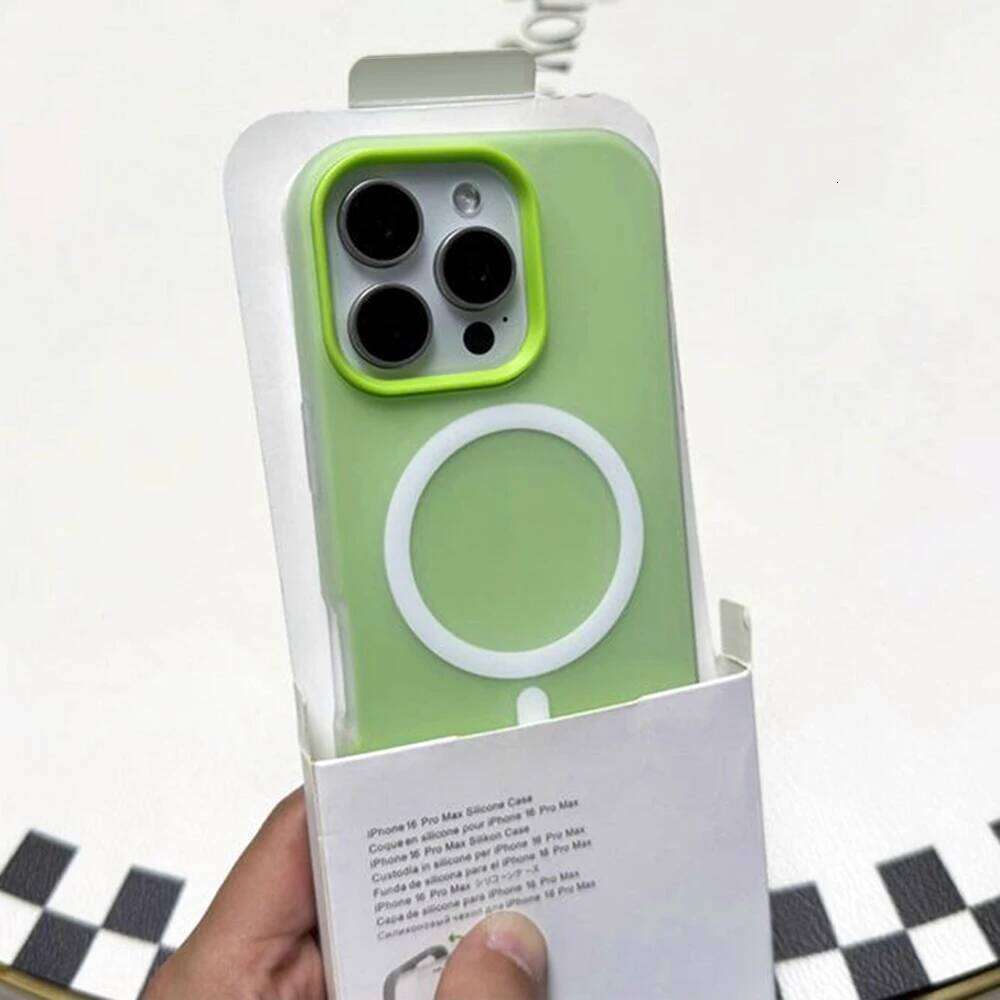 Magnetic Wireless Charge Case For iPhone 17 16 15 14Plus 13 12 Pro Max 11 Candy Color 2in1 Clear Matte Soft Cover H260305-image-1096560461