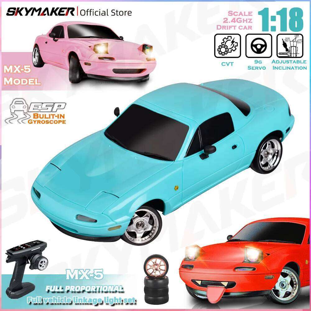 Skymaker LDRC LD1804 1/18 Drift Car MX5 2.4GHz RWD with ESP Gyroscope on-Road LED Lights Full Scale RC Cars Children Toy Gift C260306-image-1096579670