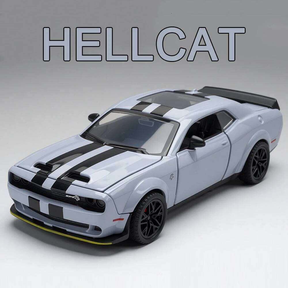 1:32 Scale Challenger SRT Hellcat Cars Alloy Models Diecast Toys 4 Doors Opened Miniature Car Light Sound Vehicle Festival Gifts Z260307-image-1096574389