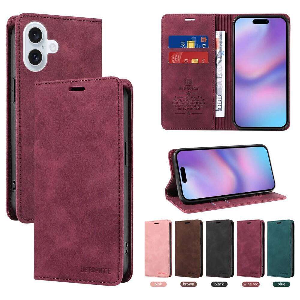 RFID Blocking Magnetic Wallet Case for IPhone 17 Air 16 15 14 13 12 Mini 11 Pro X XS XR Max 8 7 6 Plus Book Flip Cover Business H260305-image-1096547290