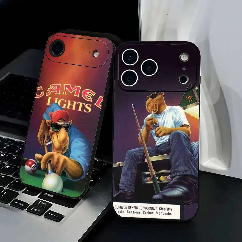 C-Camel Brand Cigarettes Fashion Black Frosted TPU Phone Case For 12-17. UV Spray Painted Design, H260305-image-1096536613