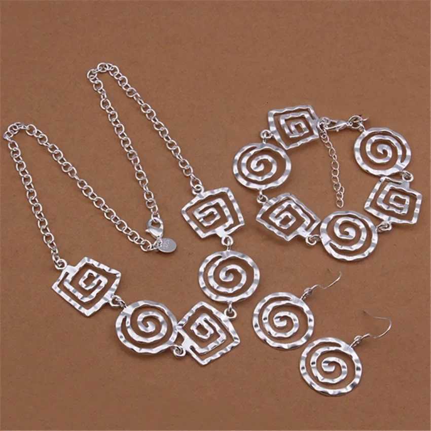 925 sterling Silver Jewelry sets fine Retro thread earrings neckalce for women Fashion Party wedding Christmas Gifts H260307-image-1096654555
