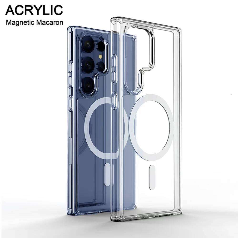 Official Original Magnet Clear Case For Galaxy S21 S23 Fe S22 Plus S24 Ultra Z Flip Fold 6 5 4 3 Cover H260305-image-1096555887