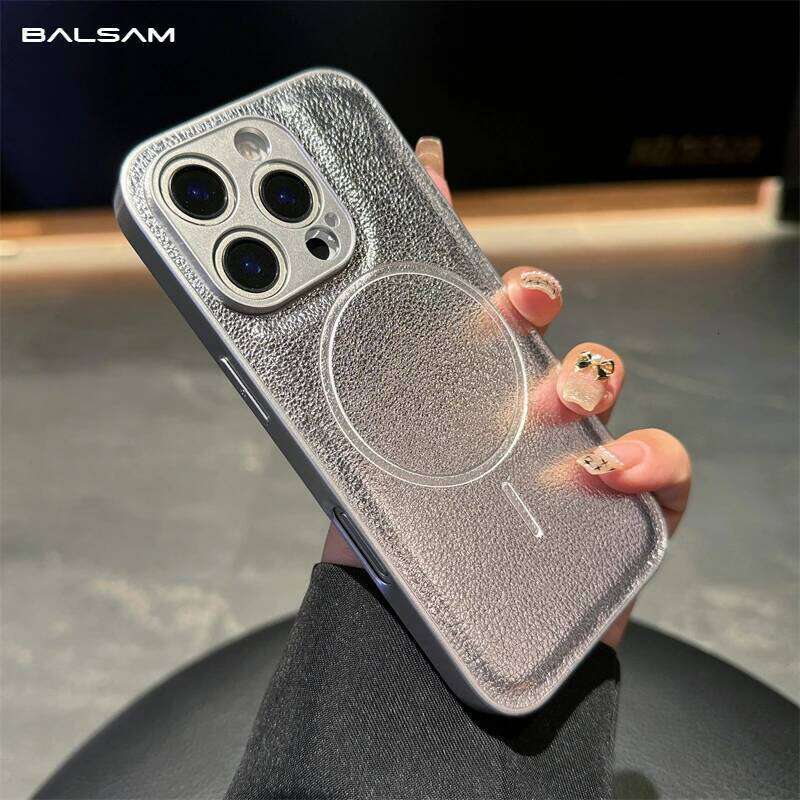 Solid Color Pu Leather Texture Matte Case For iPhone 16 15 14 Plus 13 12 Pro Max Magnetic Wireless Charge Bumper Cover H260305-image-1096579316