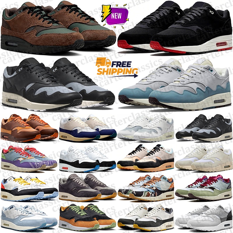 Livraison gratuite 1 1s Patta Waves 87 Baskets de créateurs Chaussures de course Baskets noires pour hommes et femmes chaussure chaussure schuhe