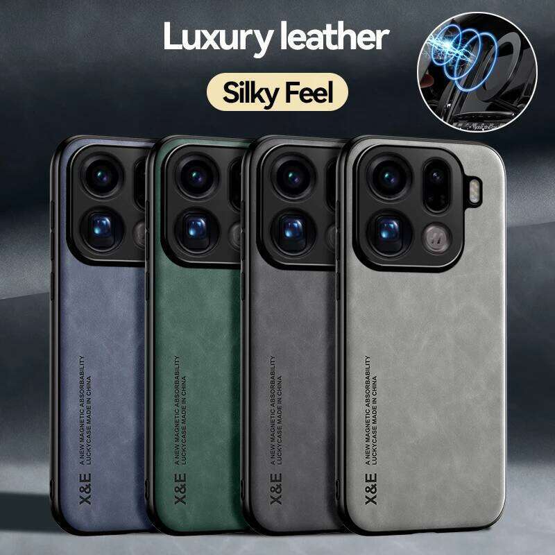 EUCAGR PU Leather Magnetic Shockproof Back Case Pro X9Pro With Metal Plate Phone Shell For Find X9 H260305-image-1096577732