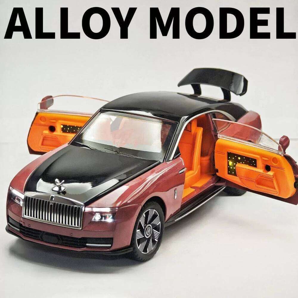 1:24 Rolls Royce Spectre Phantom Toys Miniature Car Diecast Alloy Model Sound Light Pull Back Front Wheel Steering Friend's Gift Z260307-image-1096580844