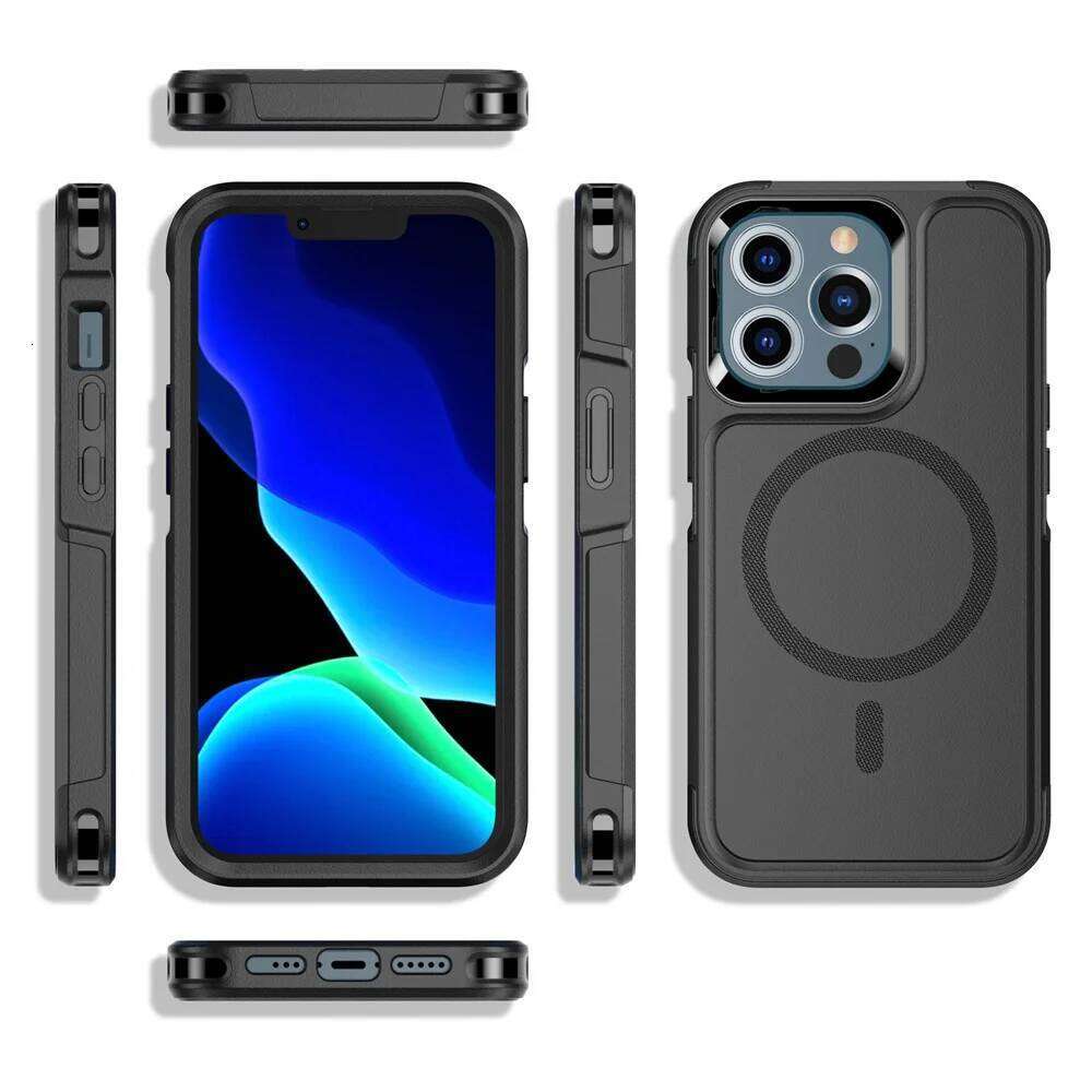 Magnetic for iPhone 16 15 14 Pro Max Plus 13 mini 12,for ,Military Grade Drop Protective Tough Shockproof Case H260305-image-1096568303