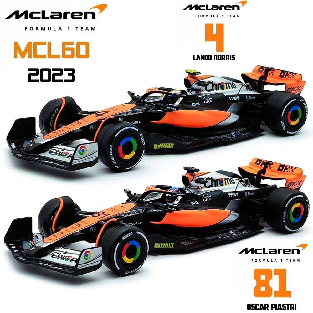 In stock Bburago 1:43 2024 McLaren MCL60 F1 Formula Racing Static Simulation Diecast Alloy Model Car Acrylic Box Z260307-image-1096578528