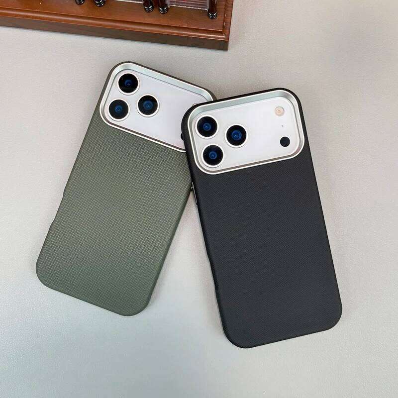 Original Technology Woven Leather Case For iPhone 17 Air 16 15 14 Plus 13 Pro Max Alloy Lens Wireless Charge Cover H260305-image-1096546744
