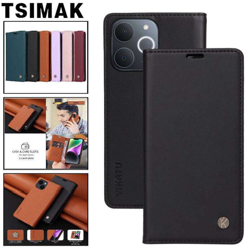 For 70T Realme Note 70 T Phone Case Narzo 80 Lite 4G Cover Business Strong Magnet Leather Flip Wallet Coque H260305-image-1096552517