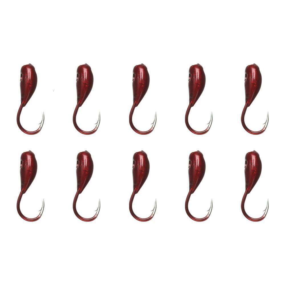 10/20Pcs Red Worm Overturned Head Lifelike Lure Bait Carp Hooks 0.3#0.5#0.8# Fishing Tackle Kit Winter Ice Accessories Y260304-image-1096545799