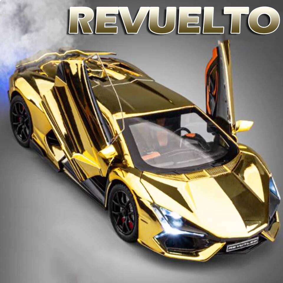 1:24 Scale REVUELTO Miniature Model Toy Sports Cars Alloy Diecast Supercars Sound Light Doors Opened Pull Back for Kids Gifts Z260307-image-1096580223