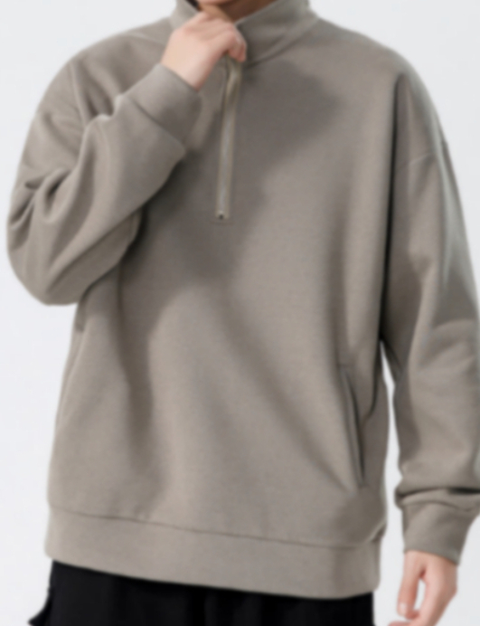 a692 Turtleneck Sweatshirt for Men Autumn and Winter Thickened Loose Trendy Solid
