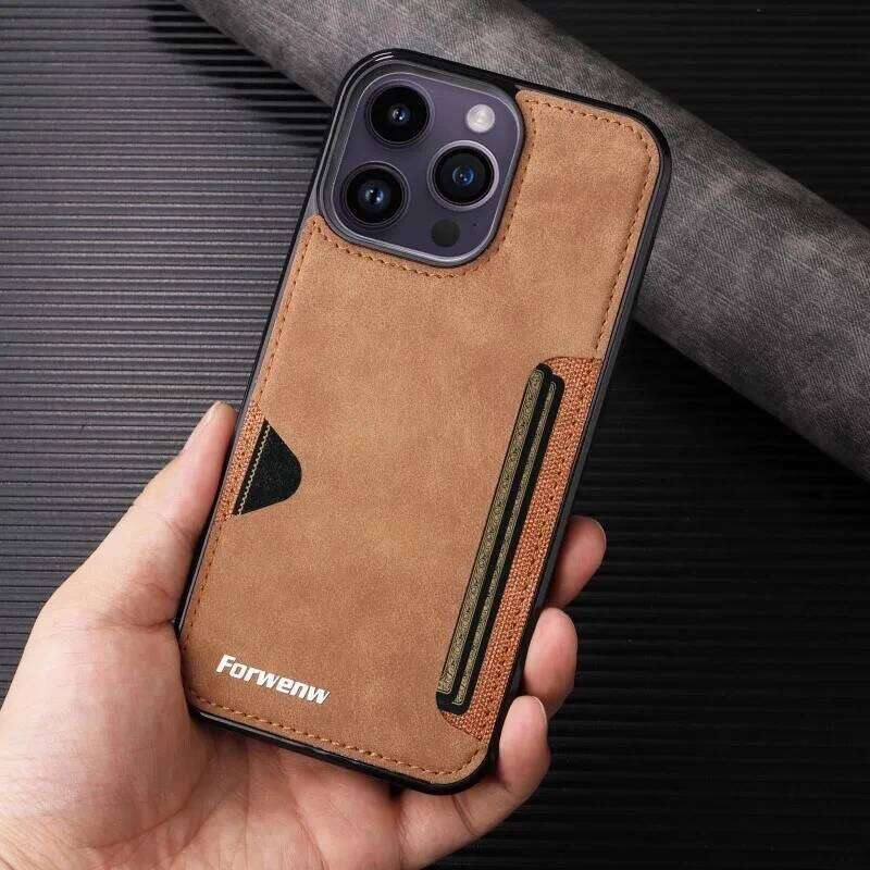 Retro Card Holder Phone Case for iPhone 17 16 15 14 13 12 11 Pro Max 16E Air XS XR SE 7 8 Plus Busines Wallet PU Leather Cover H260305-image-1096577279