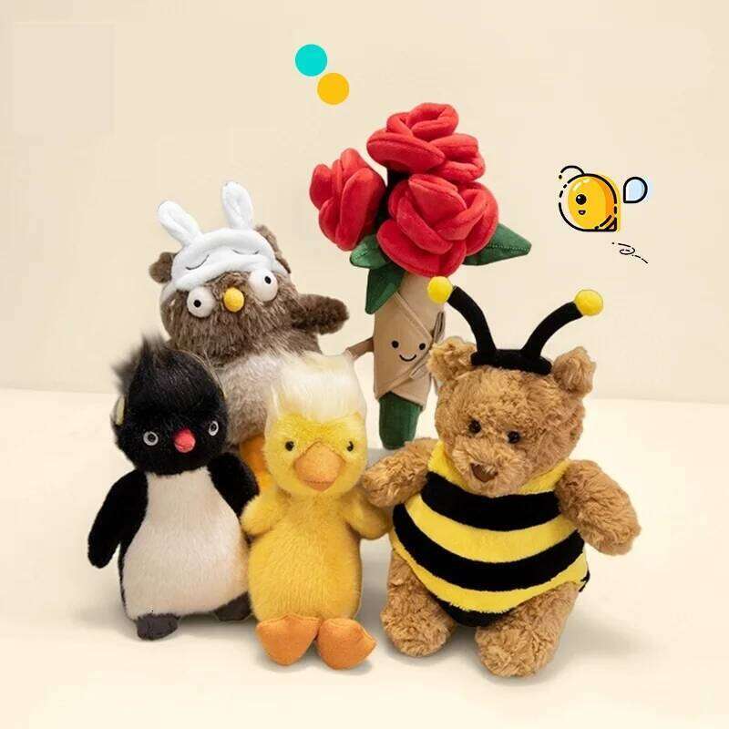 Cute Squishy Teddy Bear Transform Into Bee Plush Doll Owl Penguin Duck Rose Pluchies Toy Fun Valentine'S Day Gift W260306-image-1096619481