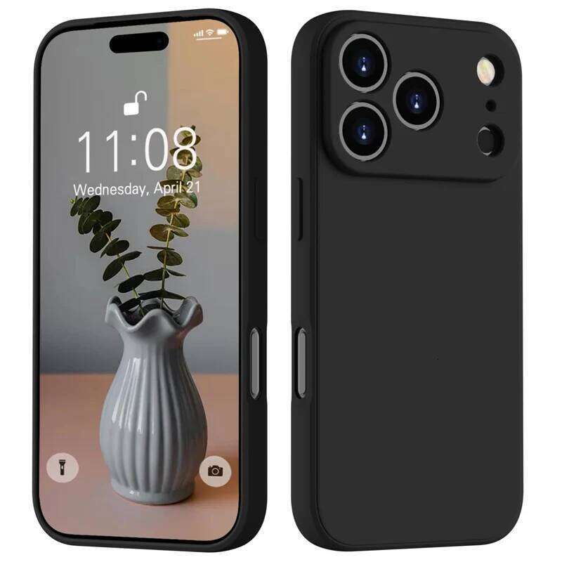 Black Matte Phone 11 12 13 Mini Silicone Soft Cover For iPhone 15 16 17 Pro Max 14 Plus 16E Case H260305-image-1096540842