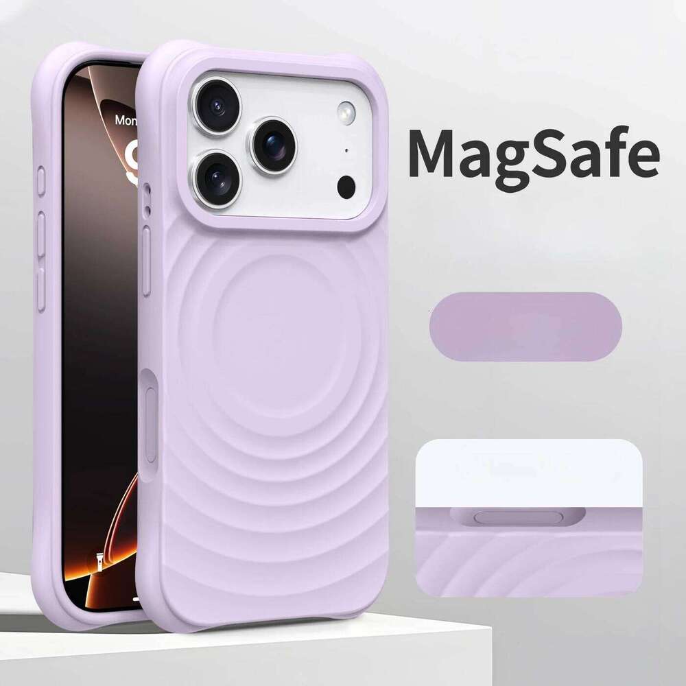 Water Ripple Silicone Wireless Charge Magnetic Phone Case For iPhone Air 17 16 15 14 Pro Max Soft Shockproof Cover H260305-image-1096540083