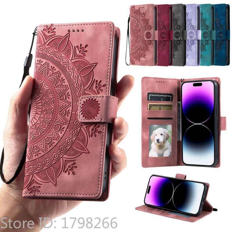 Embossing Process Wallet Phone Case For Galaxy S22 S21 S20 FE S30 Ultra Plus 5G 4G Coque Leather Flip Cover Bags H260305-image-1096582514