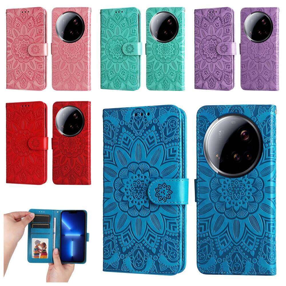 Magnetic Leather Wallet Flip Case for 17 15T 15 14T 14 13T 13 12T 12 12S 11T 11 Pro Max Ultra Lite Phone Cover Sunflower H260305-image-1096556441