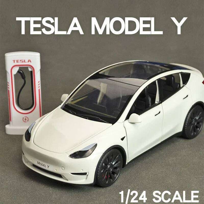 1:24 Tesla Y 3 S Metal Alloy Diecast Car Model Sound And Light Children's Toy Collectibles Birthday Gifts Z260307-image-1096580193