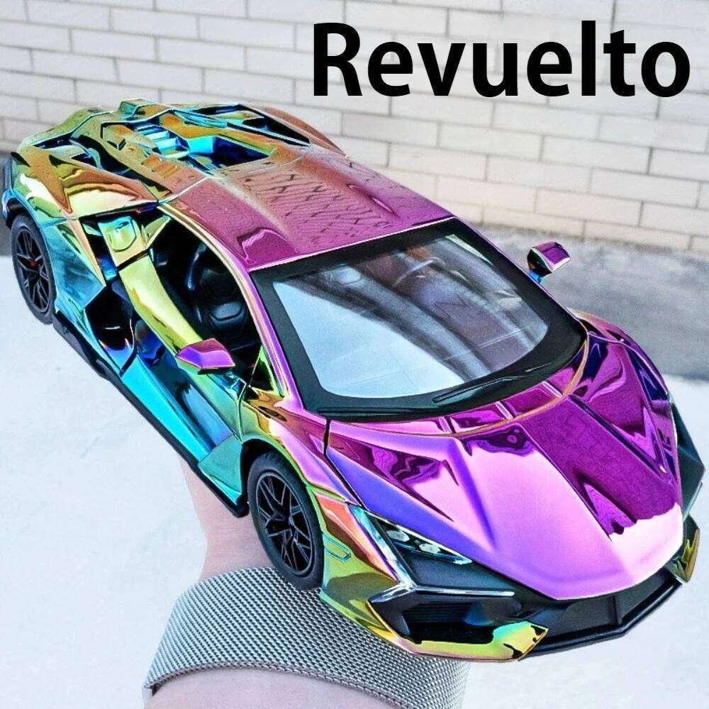 1:24 Revuelto SVJ63 Alloy Toys Miniature Model Diecast Sports Car Doors Opened Sound Light Pull Back Metal Vehices Kids Toy Gift Z260307-image-1096577038