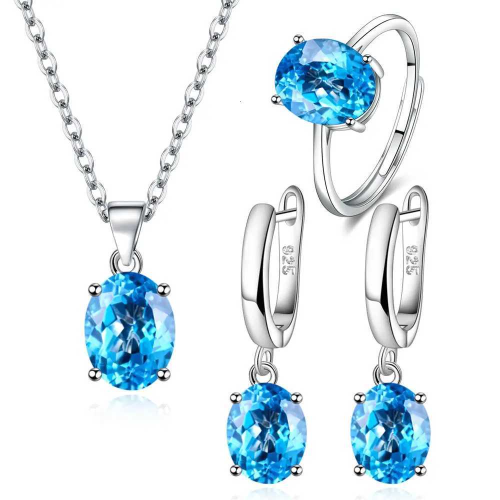 925 Sterling Silver Jewelry Sets For Women Ellipse Zircon Ring Necklace Earrings Luxury Accessories Gifts H260307-image-1096654743