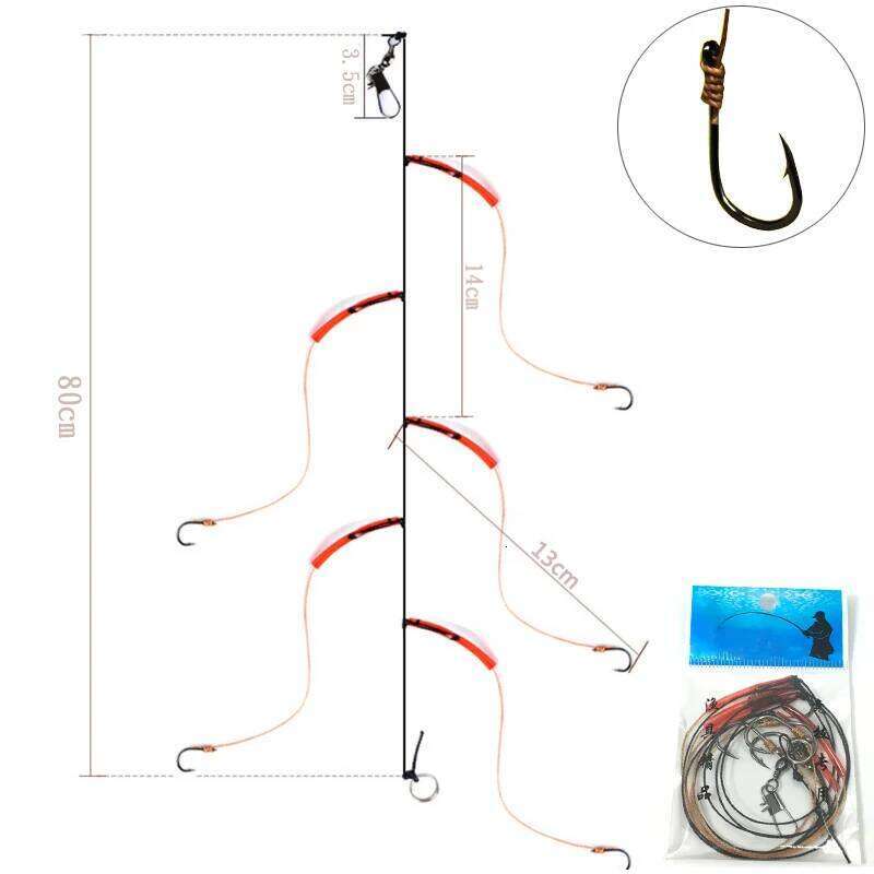 KMRESA High Carbon Steel with 5 Small Rigs Swivel Fishing Lures Pesca Lure String Hooks 5#-14# Y260304-image-1096546184