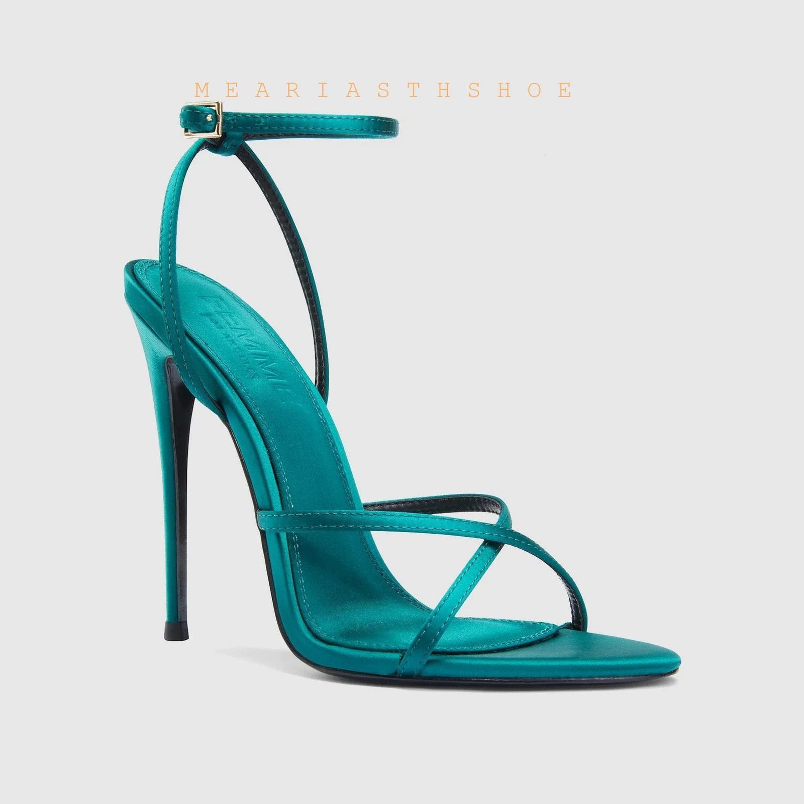 Fashion Silk satin Pumps High Quality Handmade Custom Shoes open Toes Ankle Buckles High Heels Sandals Dress Womens Shoes 260305