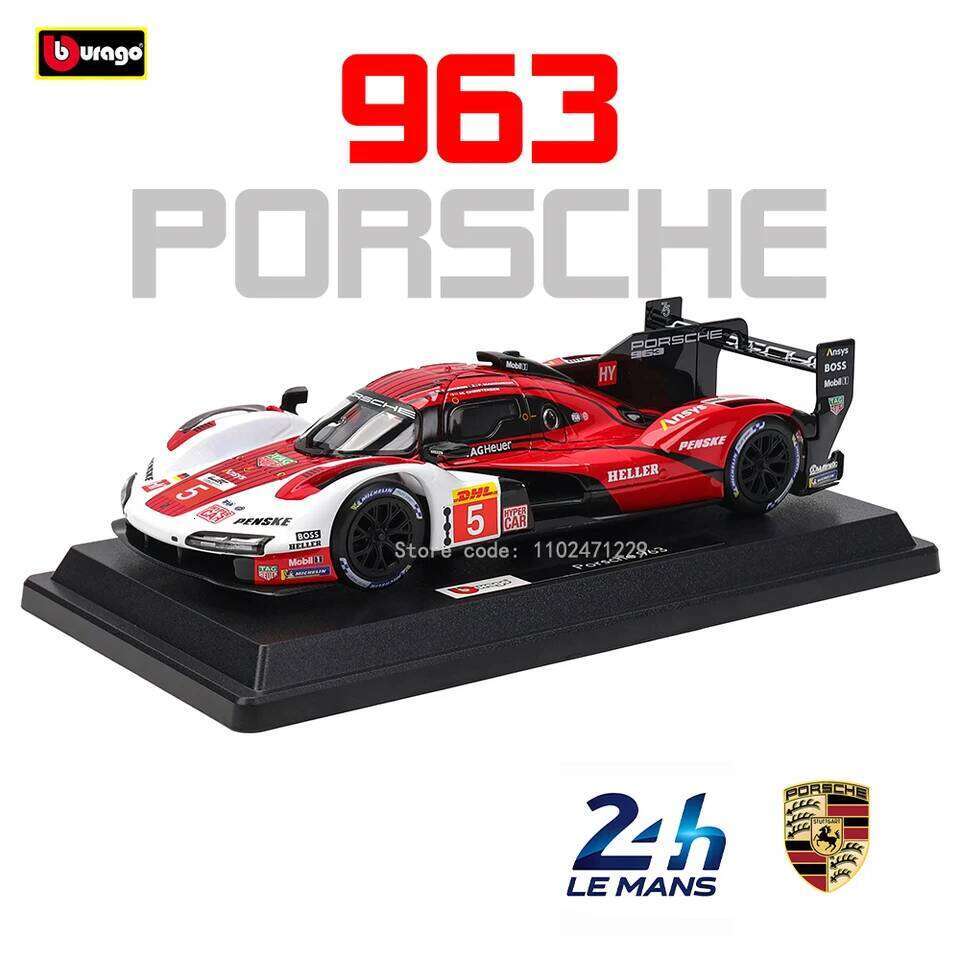 Bburago 1:24 Porsche 963 24 alloy racing car Alloy Luxury Diecast Car Model Toy Collection Gift Multiple styles to choose from Z260307-image-1096579592