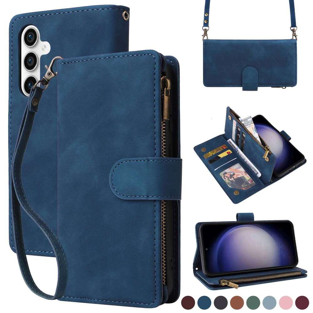 Crossbody Zipper Cards Holder Wallet Bag Case For Galaxy S25 Ultra S24 S25Edge S23 S22 S21 S20FE S10 Plus Cover H260305-image-1096548451