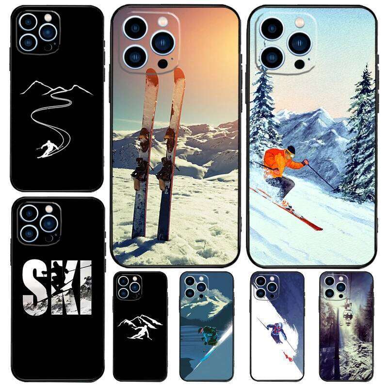Skiing Snow Snowboard Ski Case For iPhone 14 13 12 11 16 Pro Max mini 15 Plus 16e 17 Air Phone Cover H260305-image-1096550499
