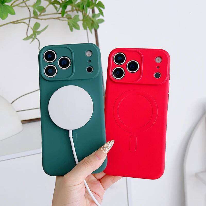 Magnetic Wireless Charging Liquid Silicone Shockproof Phone Case For iPhone 17 Max/17/17 Pro Bumper Back Cover H260305-image-1096557599