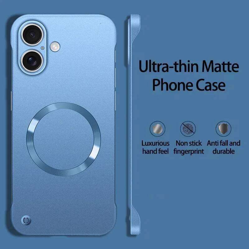 New Slim Thin Matte Metal Painted PC Magnetic Case For iPhone Air 17 16 15 14 13 12 Pro Max Plus Frameless Cover H260305-image-1096541377