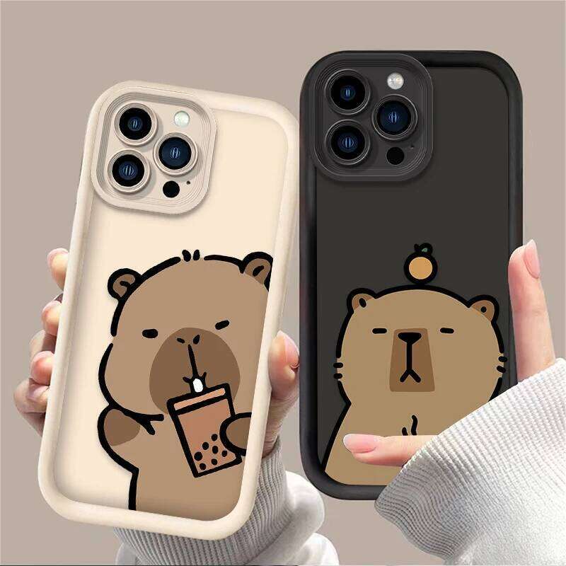 Capybara Matte Phone Case For iPhone 16 16E 15 14 13 12 11 Pro XS X S Max XR SE 2020 SE4 7 8 Shockproof Printing Cover H260305-image-1096558377