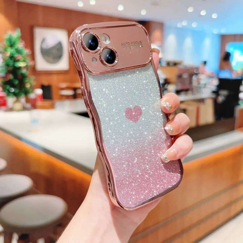 Wave Phone For iPhone 16E 13 12 11 Pro Max 16 15 14 Plus Case Large View Window Anti-fall Protective Cover H260305-image-1096573393