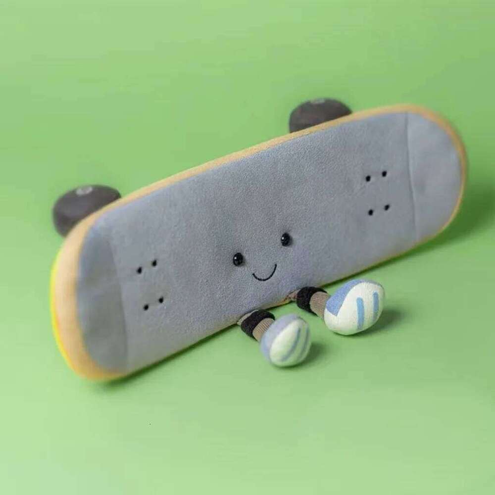 Summer New Simulated Skateboard Stuffed Plush Toy Cartoon Anime Cute Pillow Children's Birthday Gift Fun Doll W260306-image-1096607721