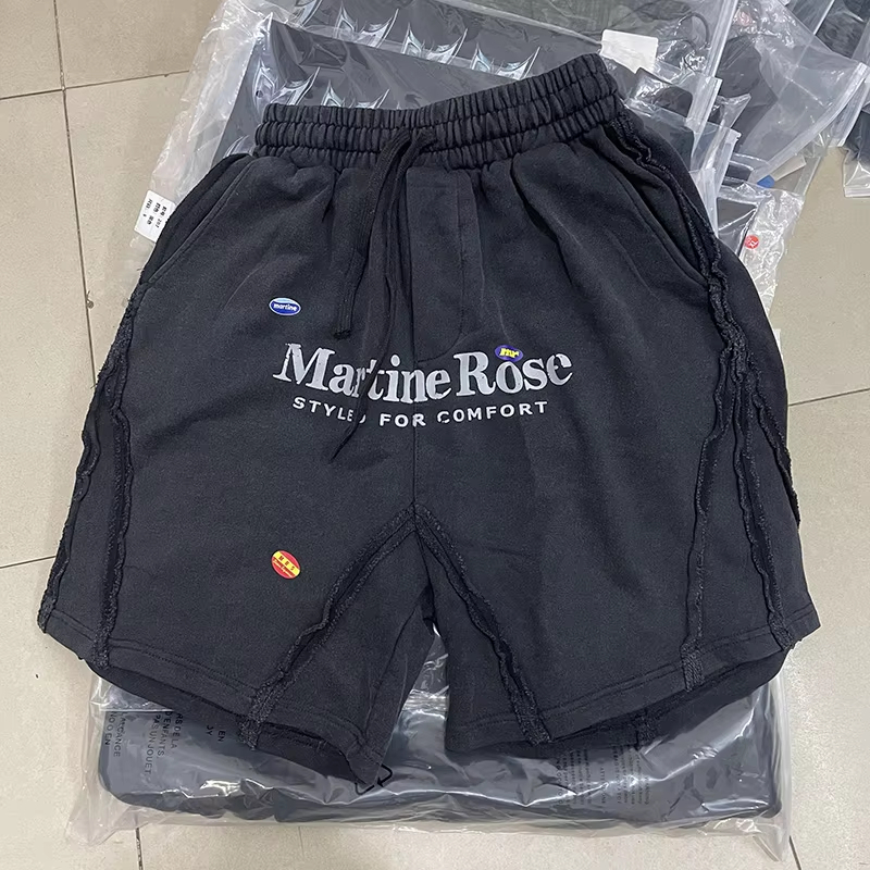 Men Women Unisex Streetwear Patchwork Splicing Shorts High Quality Cotton Vintage Washed Black Gray Breeches Tags